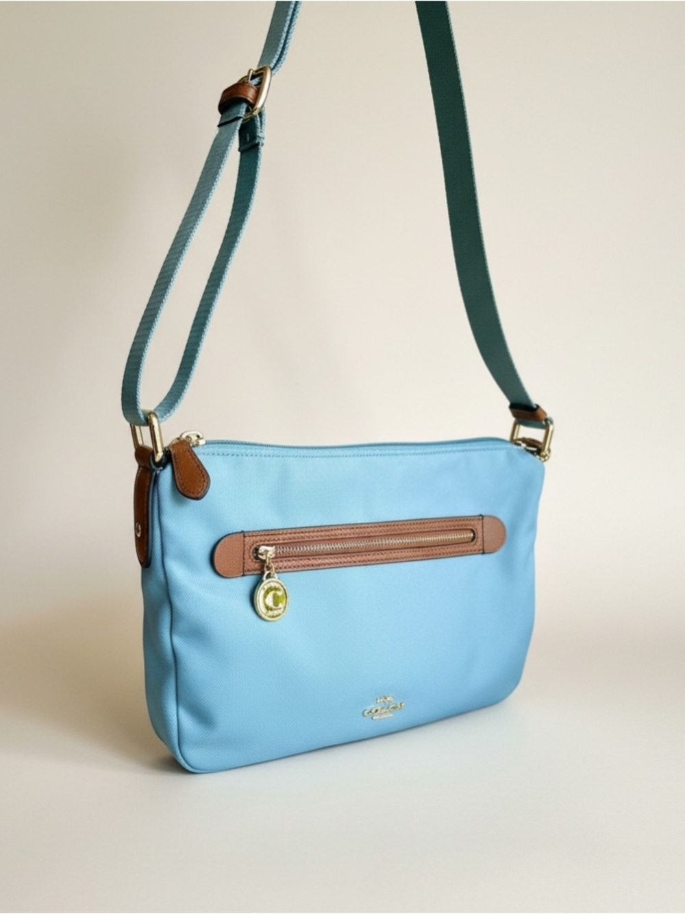 Coach Sawyer Crossbody Bag Blue Nylon Leather Trim NWT Dust Bag - Picture 14 of 16